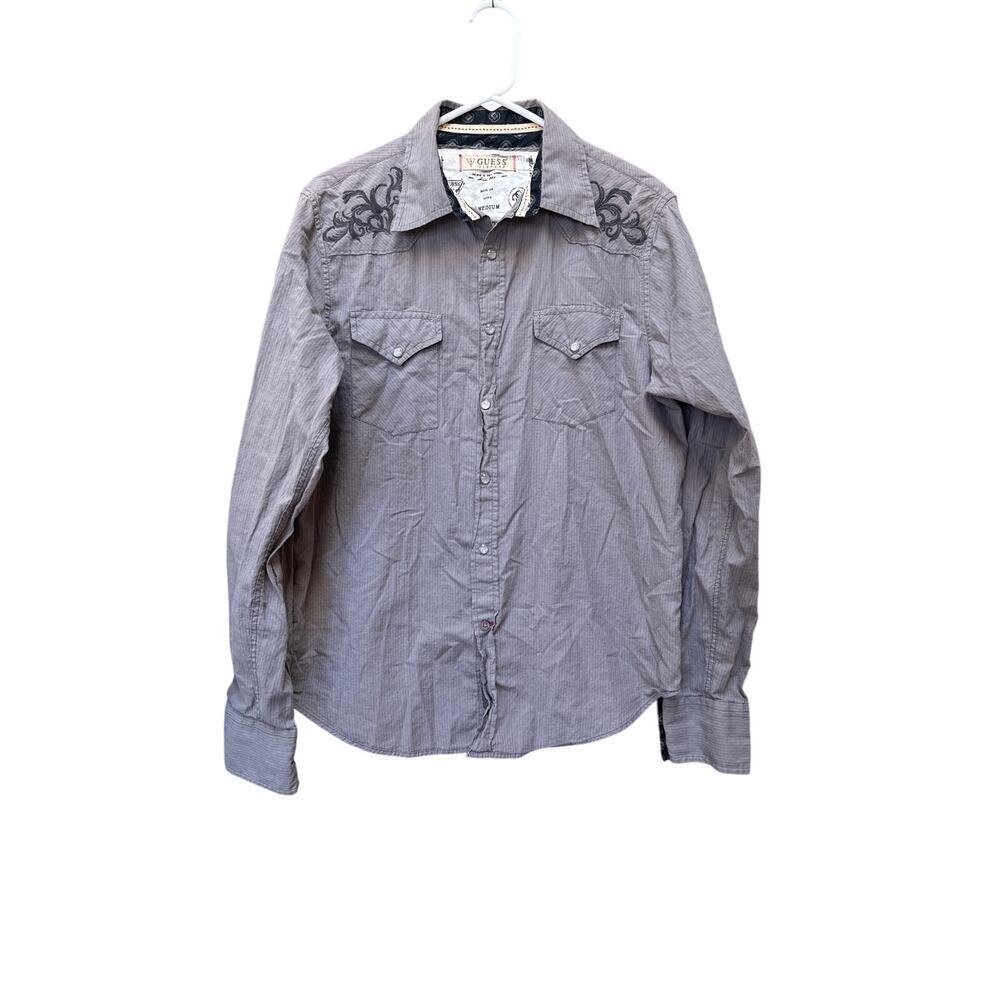 Guess - Men’s Button Down Shirt - Medium - Y2K Embroidered